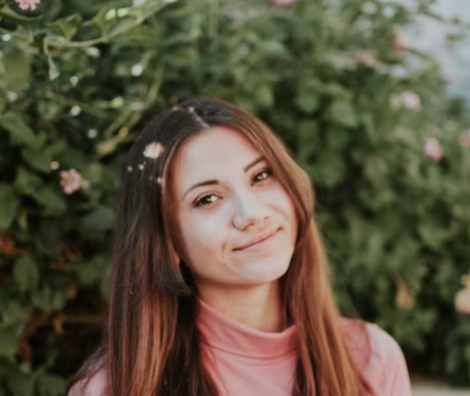 Woman with floral hair portrait